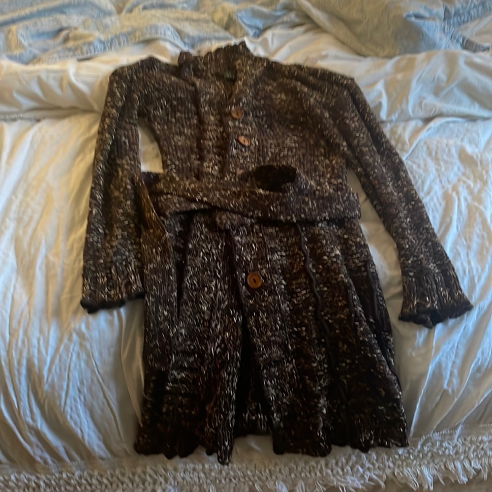 BCBG Maxazria Sweater Coat Tie Waist